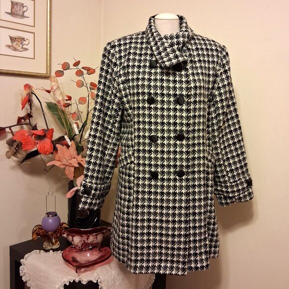 NEW Women’s Gray Black Double-Breasted Lined Trench Coat Winter Outerwear 18 XL - Picture 3 of 10